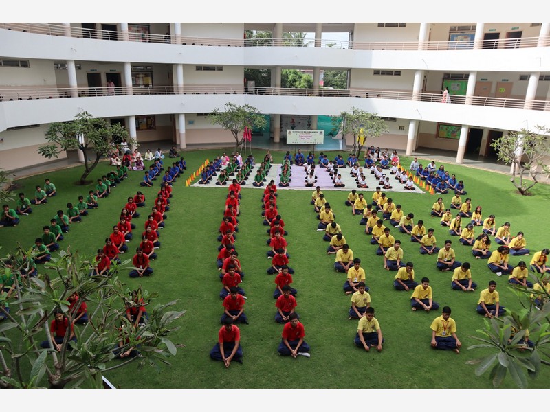 International Yoga Day 2025 Celebration at KLE School.