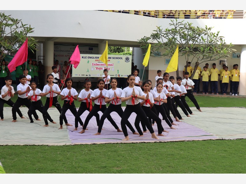 International Yoga Day 2025 Celebration at KLE School.