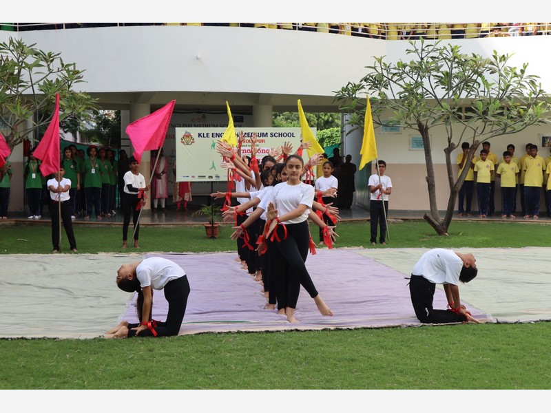 International Yoga Day 2025 Celebration at KLE School.